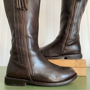 Anouk Tasseled Riding Boots in Chocolate Brown Leather *Mexico*